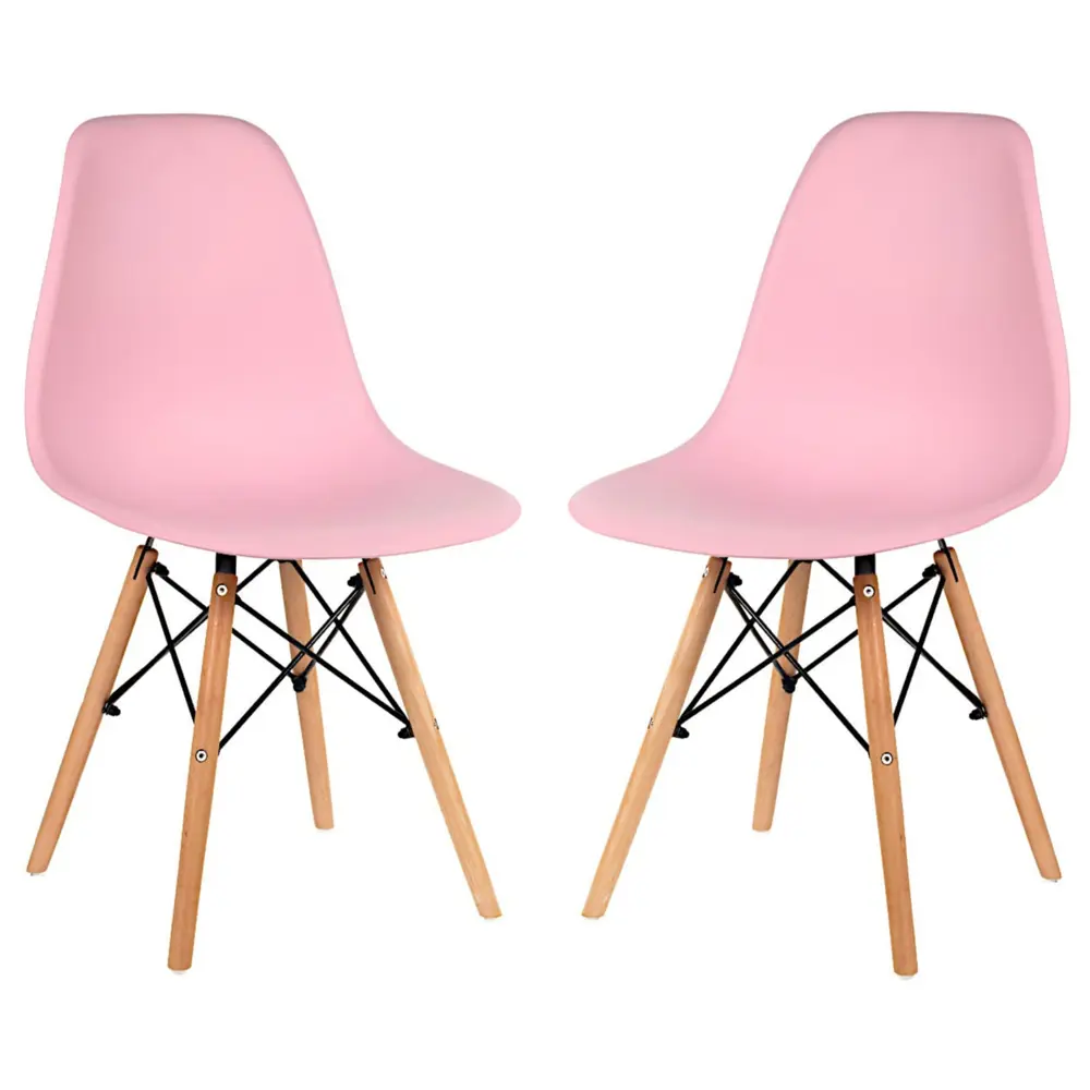 Фото Стулья для кухни Стулбержи со спинкой Eames 2 шт розовый Фото Стулья для кухни Стулбержи со спинкой Eames 2 шт розовый