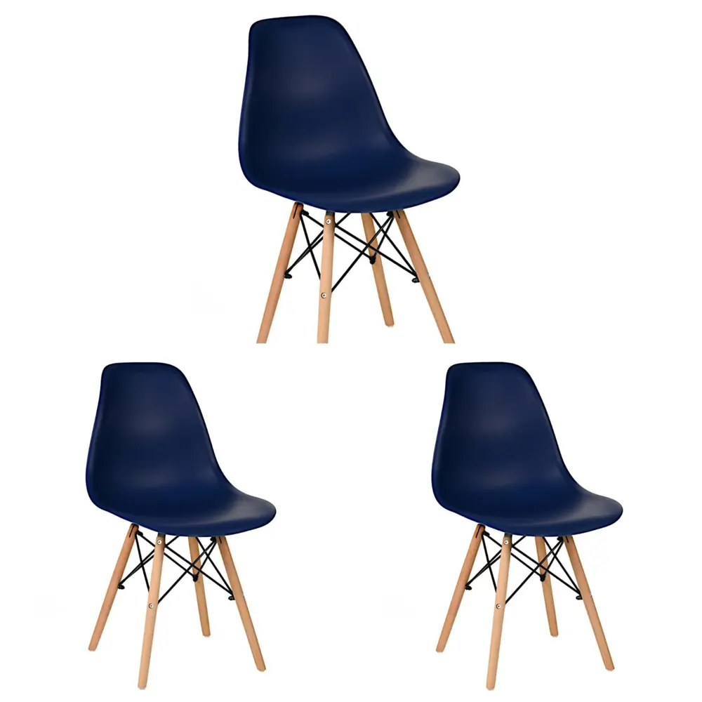 Фото Стулья для кухни Стулбержи со спинкой Eames 3 шт сапфир Фото Стулья для кухни Стулбержи со спинкой Eames 3 шт сапфир