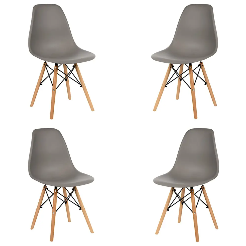 Фото Стулья для кухни Стулбержи Eames 4 шт со спинкой серо-коричневый Фото Стулья для кухни Стулбержи Eames 4 шт со спинкой серо-коричневый