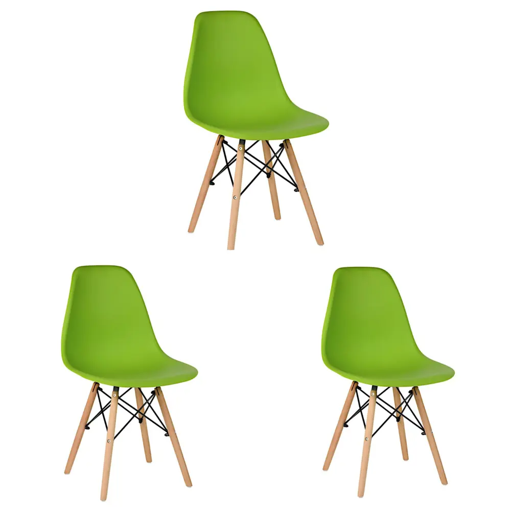 Фото Стулья для кухни Стулбержи со спинкой Eames 3 шт фисташковый Фото Стулья для кухни Стулбержи со спинкой Eames 3 шт фисташковый