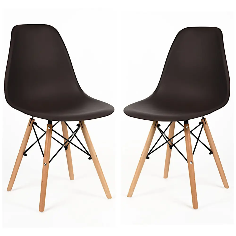 Фото Стулья для кухни Стулбержи со спинкой Eames 2 шт горький шоколад Фото Стулья для кухни Стулбержи со спинкой Eames 2 шт горький шоколад