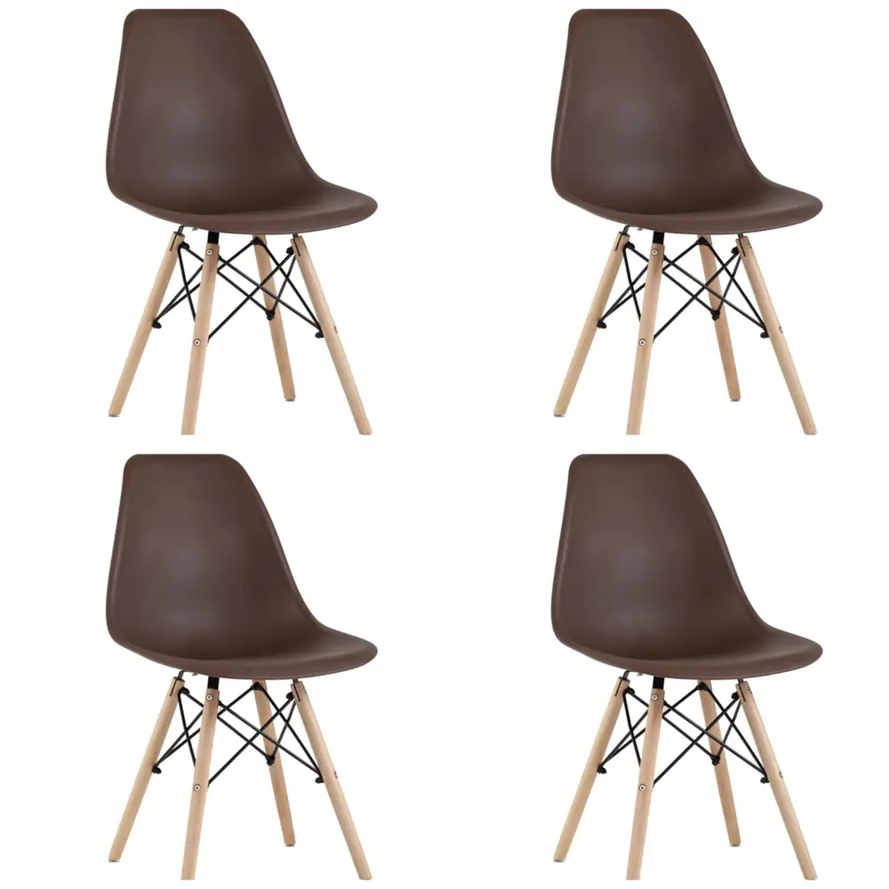 Фото Стулья для кухни Стулбержи Eames 4 шт со спинкой шоколад Фото Стулья для кухни Стулбержи Eames 4 шт со спинкой шоколад