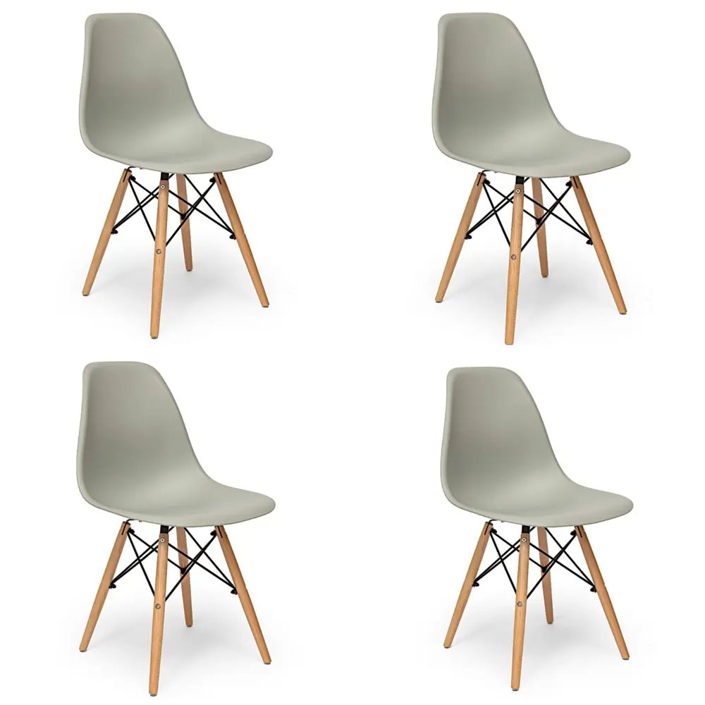 Фото Стулья для кухни Стулбержи Eames 4 шт со спинкой серый Фото Стулья для кухни Стулбержи Eames 4 шт со спинкой серый