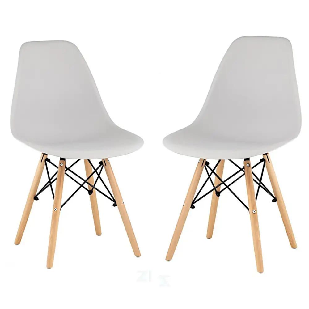 Фото Стулья для кухни Стулбержи со спинкой Eames 2 шт светло-серый Фото Стулья для кухни Стулбержи со спинкой Eames 2 шт светло-серый