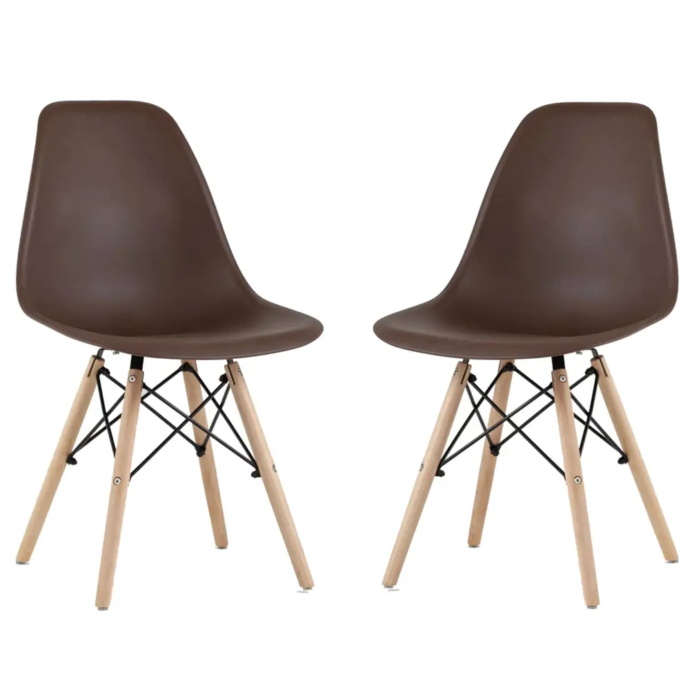 Фото Стулья для кухни Стулбержи со спинкой Eames 2 шт шоколад Фото Стулья для кухни Стулбержи со спинкой Eames 2 шт шоколад