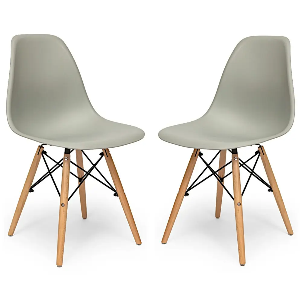 Фото Стулья для кухни Стулбержи со спинкой Eames 2 шт серый Фото Стулья для кухни Стулбержи со спинкой Eames 2 шт серый