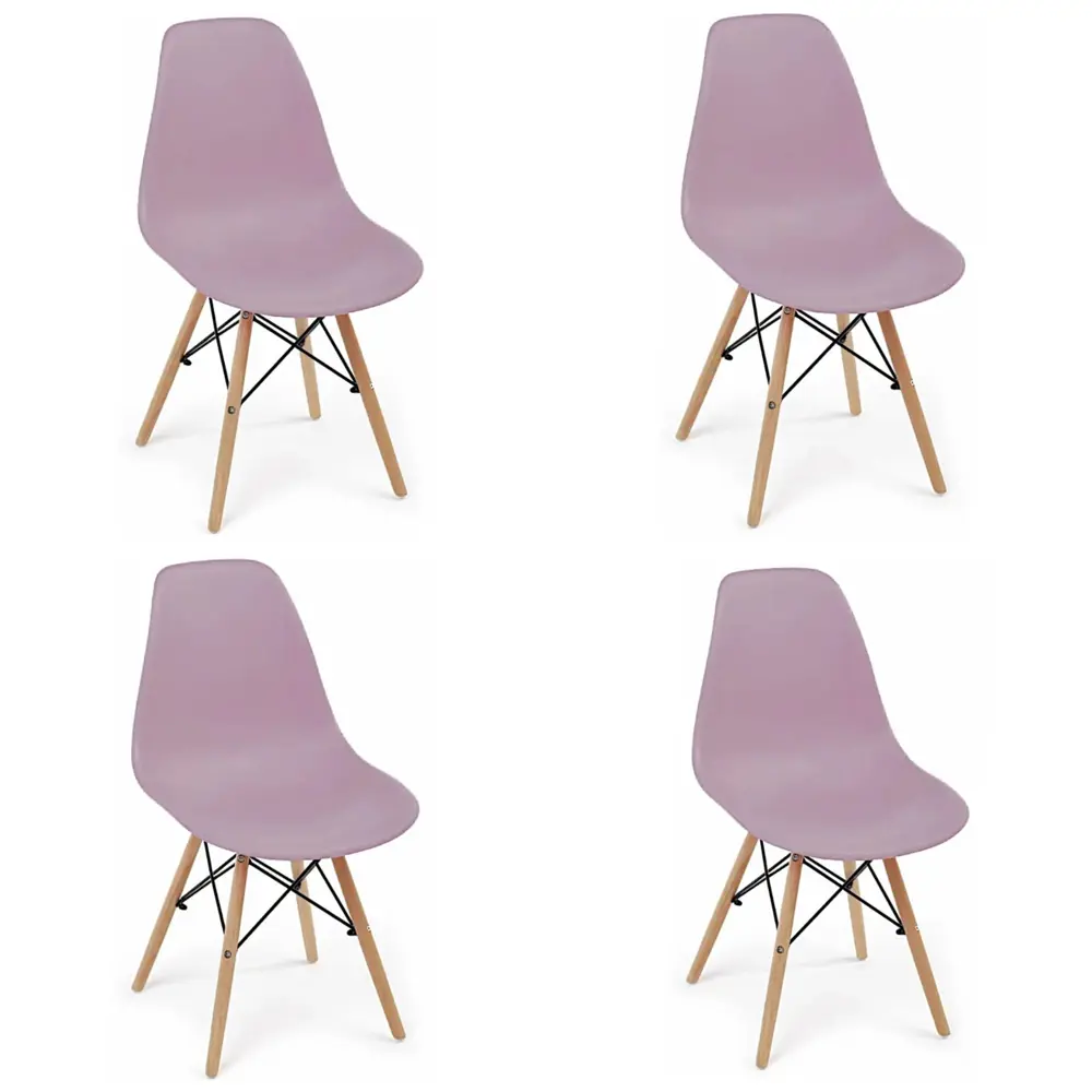 Фото Стулья для кухни Стулбержи Eames 4 шт со спинкой фиолетовый Фото Стулья для кухни Стулбержи Eames 4 шт со спинкой фиолетовый