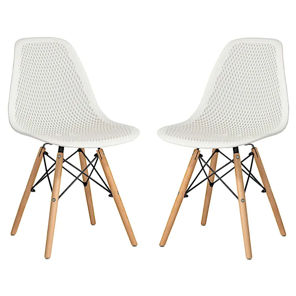 Фото Стулья для кухни Стулбержи комплект Eames Mesh 2 шт белый Фото Стулья для кухни Стулбержи комплект Eames Mesh 2 шт белый