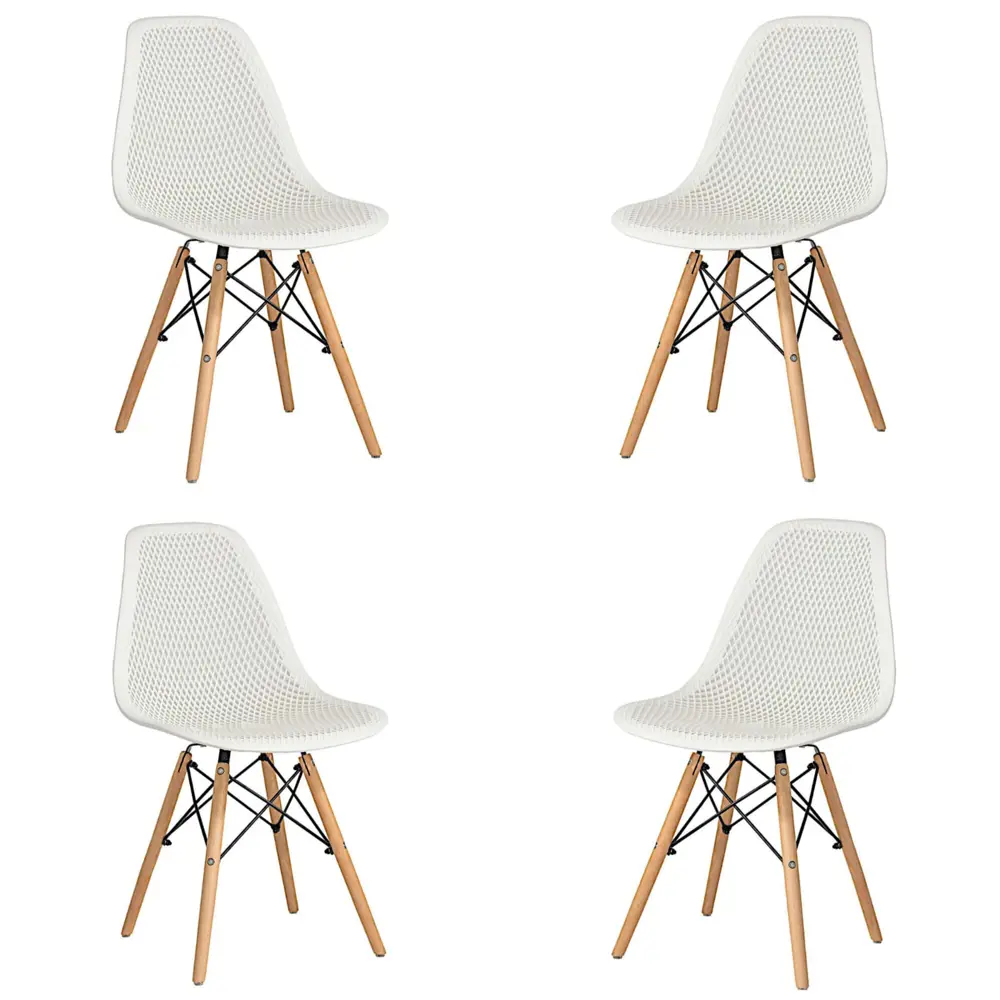 Фото Стулья для кухни Стулбержи комплект Eames Mesh 4 шт белый Фото Стулья для кухни Стулбержи комплект Eames Mesh 4 шт белый