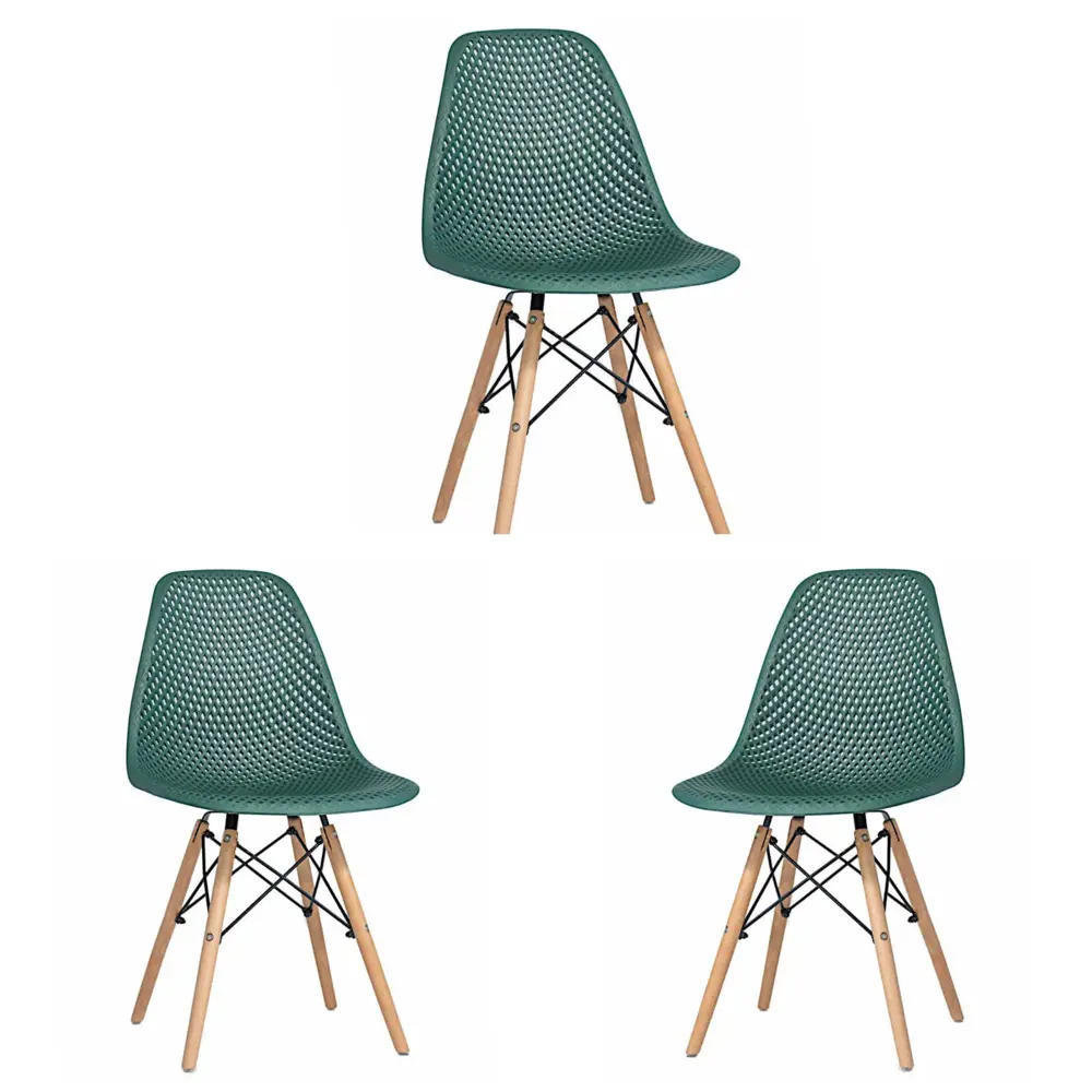 Фото Стулья для кухни Стулбержи комплект Eames Mesh 3 шт темно-зеленый Фото Стулья для кухни Стулбержи комплект Eames Mesh 3 шт темно-зеленый