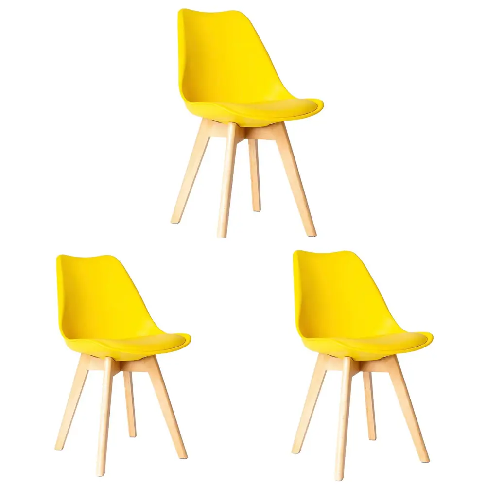 Фото Стулья для кухни Стулбержи Frankfurt 3 шт. желтый Фото Стулья для кухни Стулбержи Frankfurt 3 шт. желтый