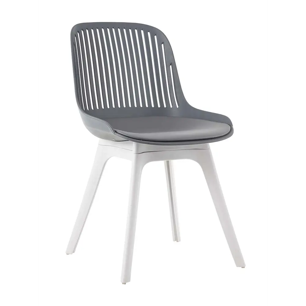 Фото Стул для письменного стола кухни Стулбержи туалетного столика Grace Plus 1 шт графит опоры белые Фото Стул для письменного стола кухни Стулбержи туалетного столика Grace Plus 1 шт графит опоры белые