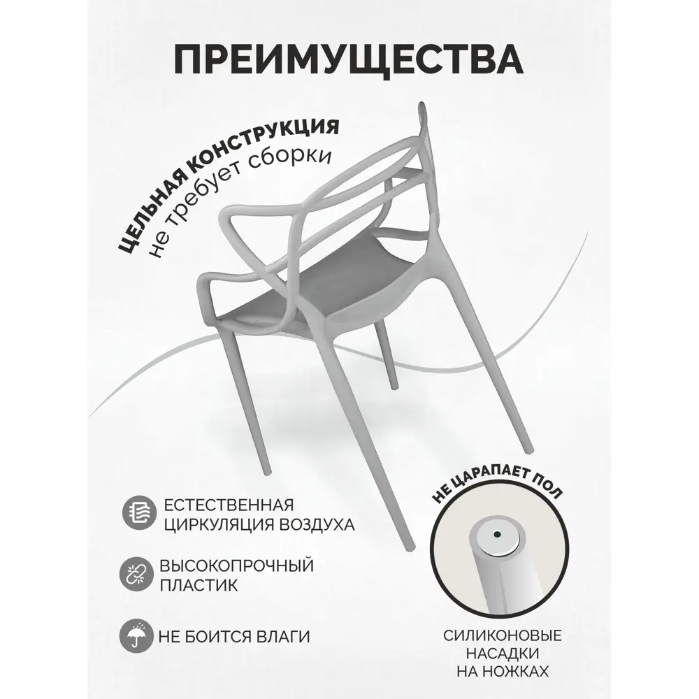 Фото 3 Стул для кухни Стулбержи пластиковый Masters 2 шт. желтый Фото 3 Стул для кухни Стулбержи пластиковый Masters 2 шт. желтый