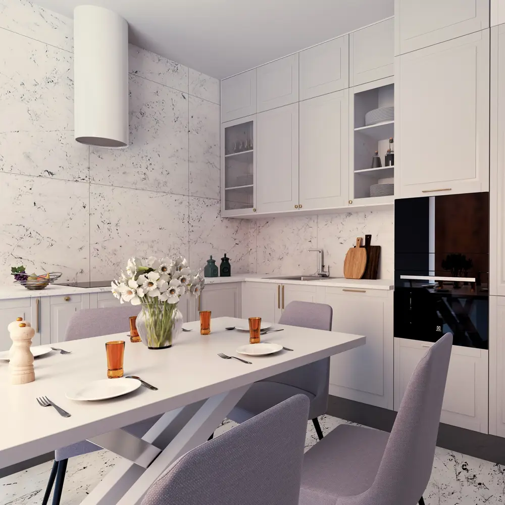 Фото Кухонный фартук на стену Скиф 800x600 мм. Цвет Полярная звезда