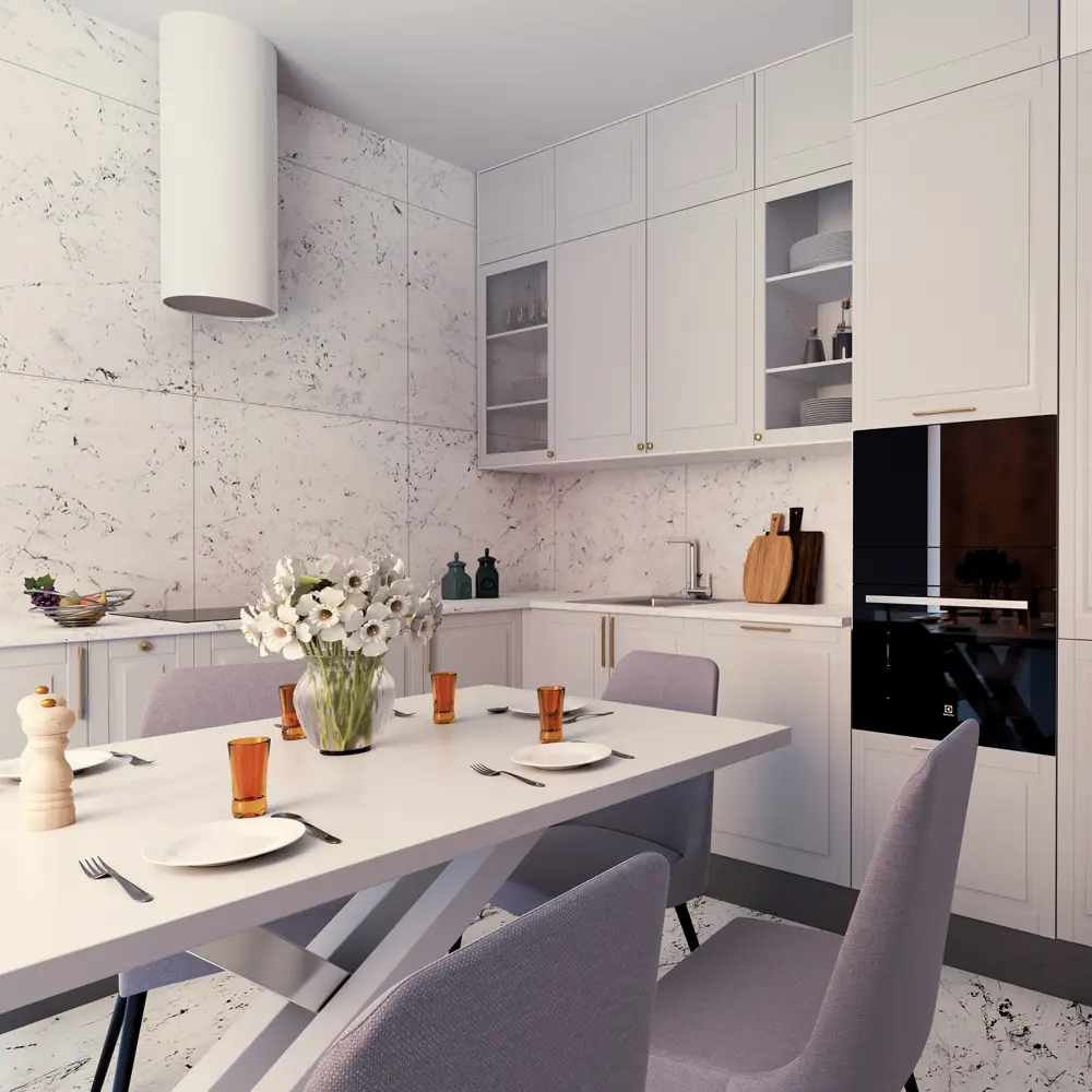 Фото Кухонный фартук на стену Скиф 900x600 мм. Цвет Полярная звезда