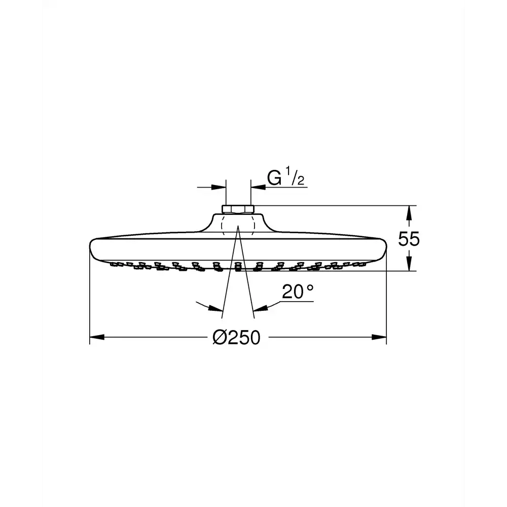 Фото 4 Лейка для верхнего душа Grohe 26662000 круг цвет хром Фото 4 Лейка для верхнего душа Grohe 26662000 круг цвет хром