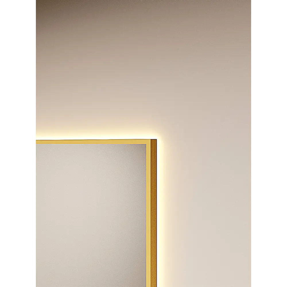 Фото 5 Зеркало с подсветкой One Mirror в алюминиевой раме настенное 180х70см свет теплый белый цвет золото Фото 5 Зеркало с подсветкой One Mirror в алюминиевой раме настенное 180х70см свет теплый белый цвет золото