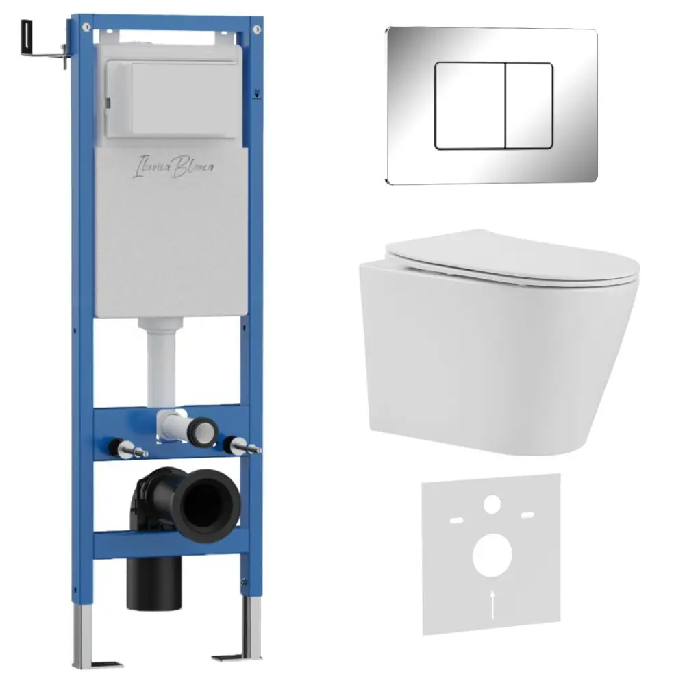 Фото Комплект инсталляция с унитазом Iberica blanca IB.001M.BRA.231.1131 цвет белый Фото Комплект инсталляция с унитазом Iberica blanca IB.001M.BRA.231.1131 цвет белый