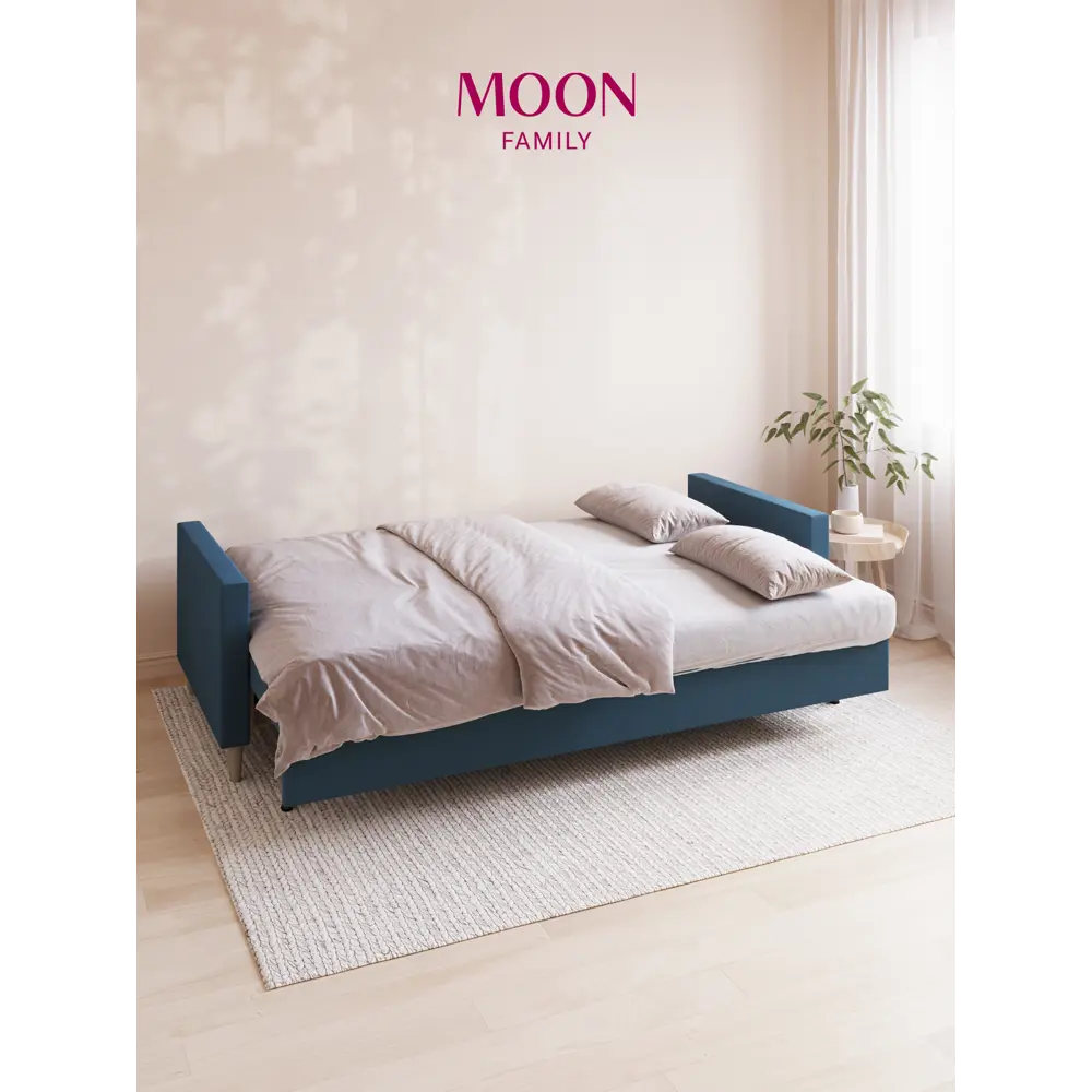 Фото 5 Диван раскладной Moon family 133 198x89x96 см велюр цвет синий Фото 5 Диван раскладной Moon family 133 198x89x96 см велюр цвет синий