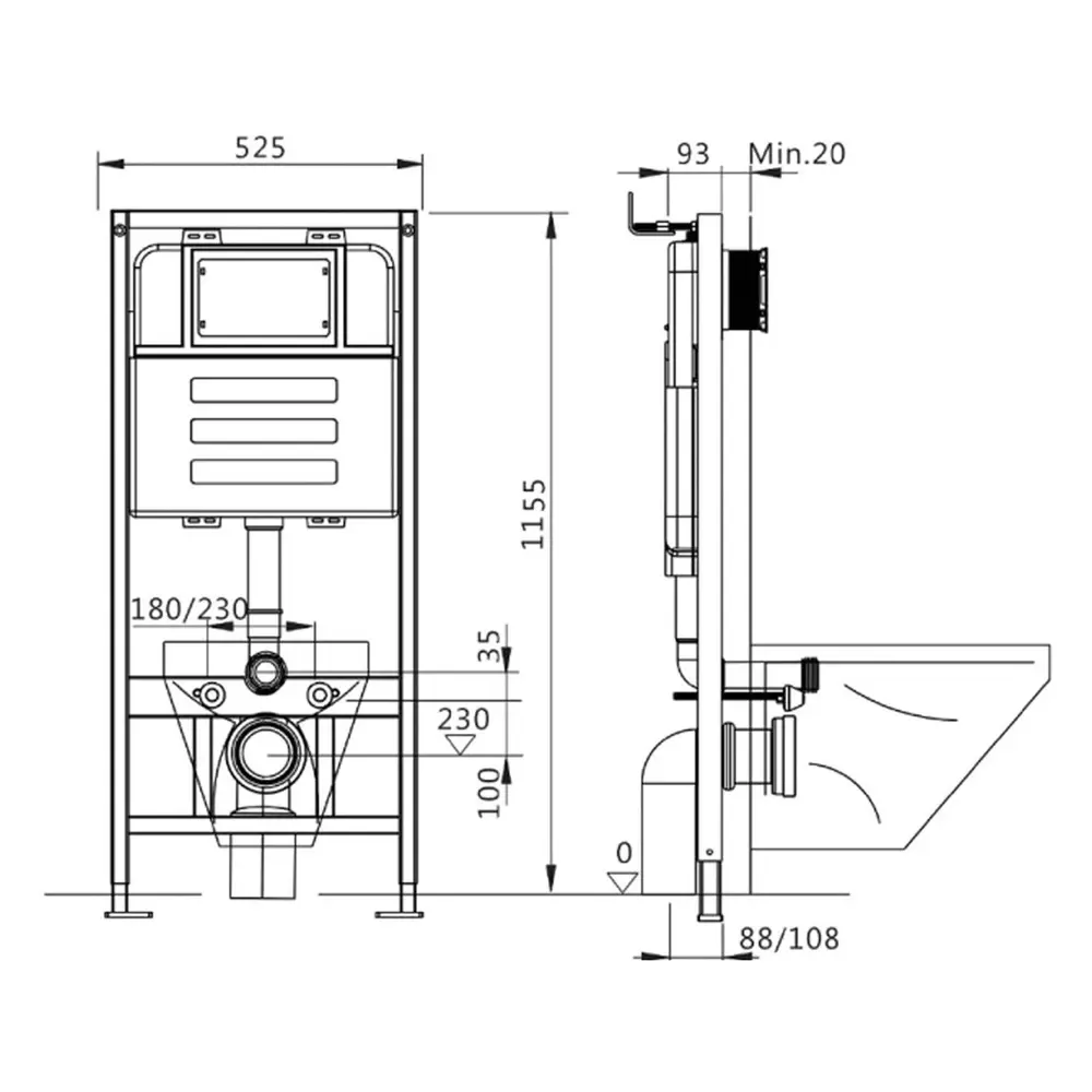 Фото 6 Инсталляция Teymi Aina 52 T70011 с клавишей Helmi белый матовый T70018WM и унитаз Hansgrohe EluPura Original S 54x36, AquaFall микролифт белый