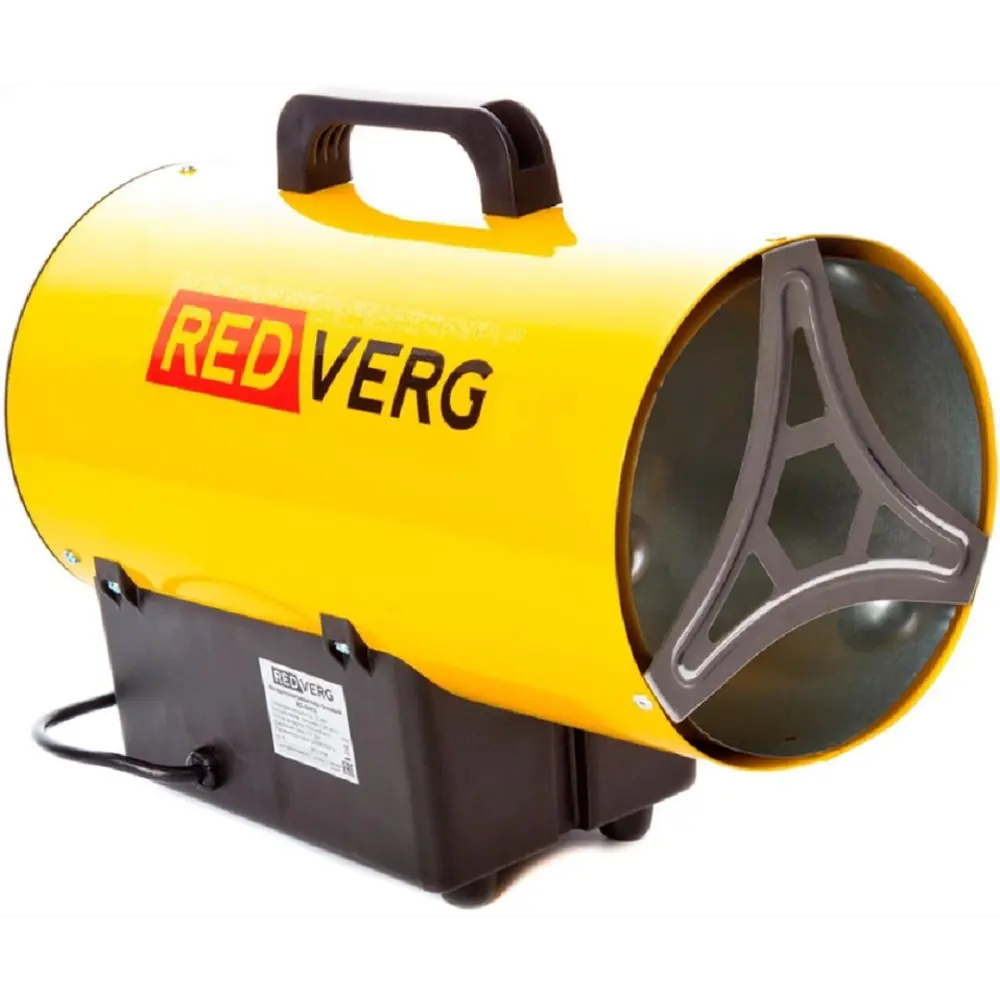 Фото 2 Тепловая пушка газовая RedVerg RD-GH12 1200Вт желтый/черный Фото 2 Тепловая пушка газовая RedVerg RD-GH12 1200Вт желтый/черный