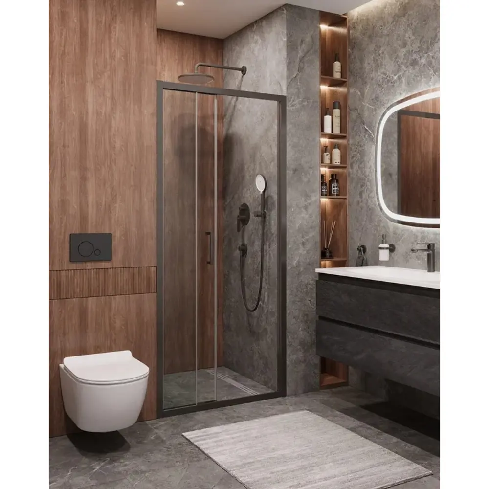 Фото 5 Душевая дверь Cezares 663238 100см эффект стекла прозрачный раздвижной