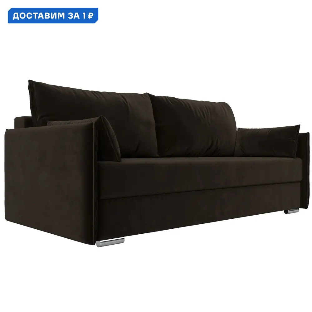 Фото Диван прямой Сайгон Лига диванов 115113 203x90x105 см микровельвет цвет коричневый