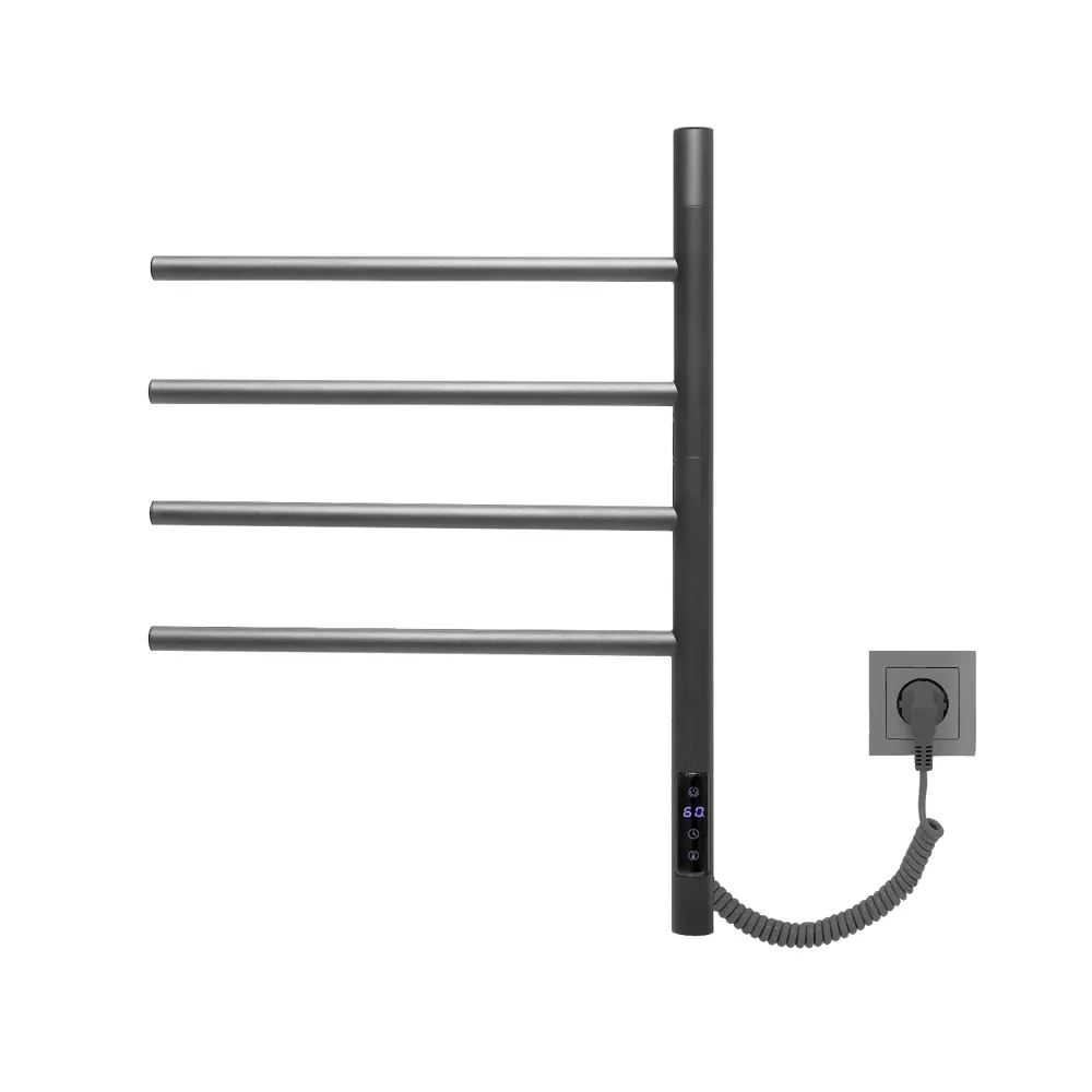 Фото 2 Полотенцесушитель электрический Vincea VTD-1S1 430x597 мм 65 Вт с терморегулятором Е-образный цвет темно-серый