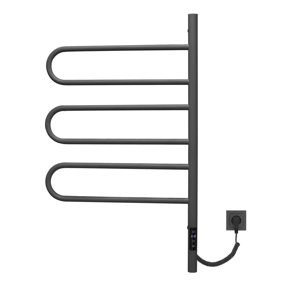 Фото 2 Полотенцесушитель электрический Vincea VTD-1R2 418x792 мм 65 Вт с терморегулятором Е-образный цвет темно-серый Фото 2 Полотенцесушитель электрический Vincea VTD-1R2 418x792 мм 65 Вт с терморегулятором Е-образный цвет темно-серый