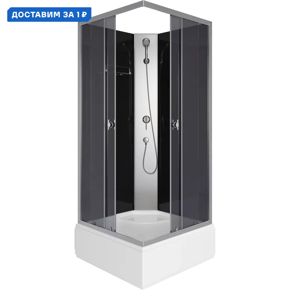 Фото Душевая кабина Niagara E90/26q/tn/bk средний поддон 90x90 см квадрат