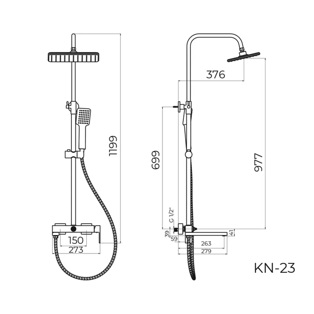 Фото 2 Душевая система Knotlor KN-23-BL-LM 3 режимная цвет черный Фото 2 Душевая система Knotlor KN-23-BL-LM 3 режимная цвет черный