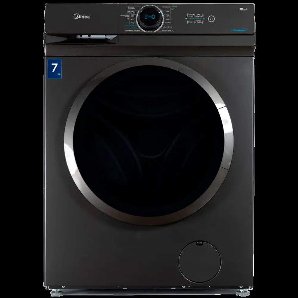 Фото Стиральная машина Midea Mf100w70/s-ru 59.5x85x40см 7кг цвет черный Фото Стиральная машина Midea Mf100w70/s-ru 59.5x85x40см 7кг цвет черный