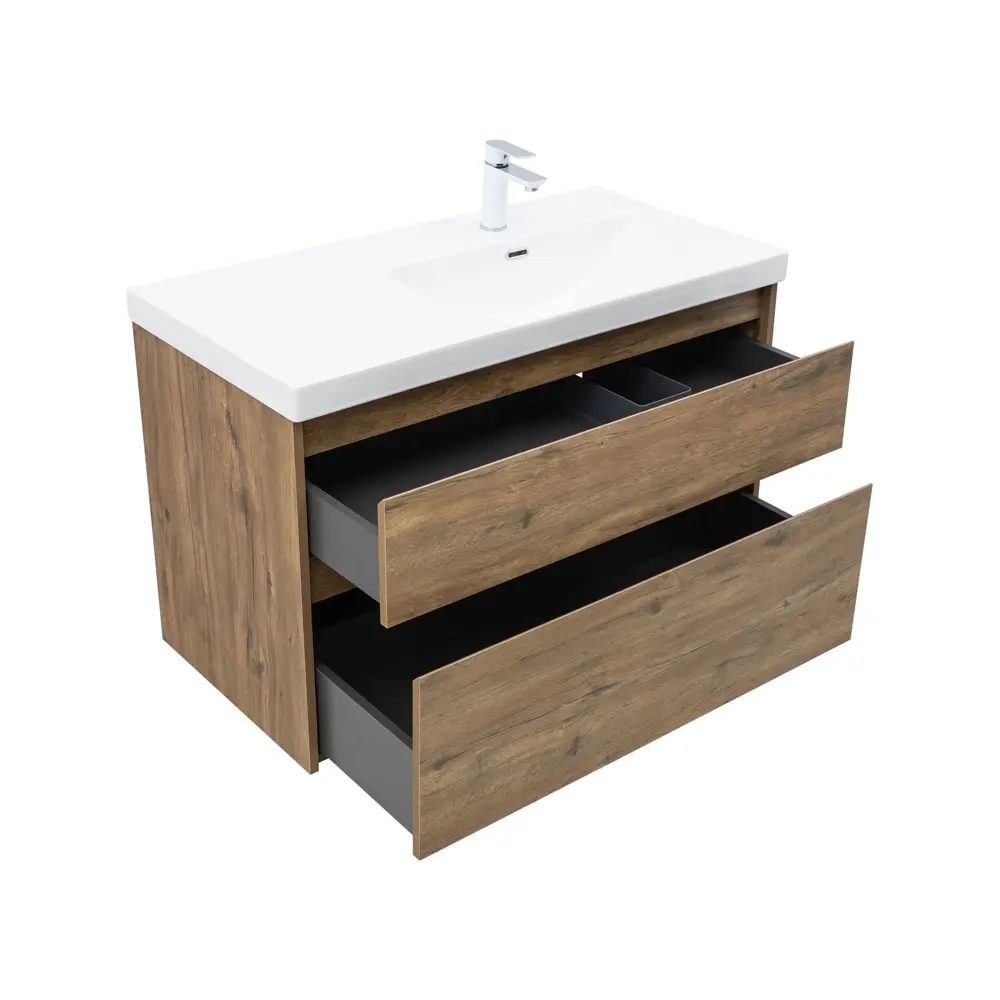 Фото 13 Тумба под раковину подвесная Aquanet 00346319 98.5см цвет дуб рустикальный Фото 13 Тумба под раковину подвесная Aquanet 00346319 98.5см цвет дуб рустикальный