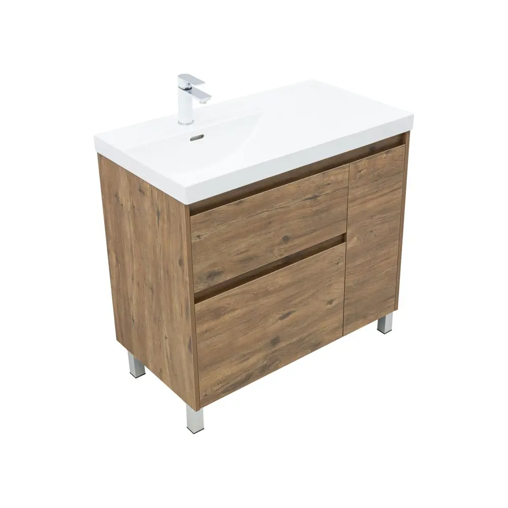 Фото Тумба под раковину подвесная Aquanet 00346346 88.5см цвет дуб рустикальный