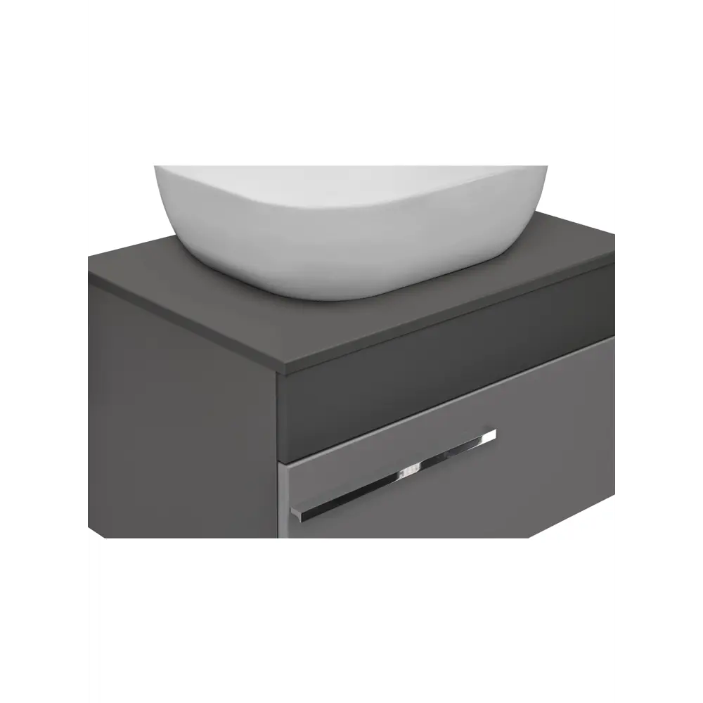 Фото 4 Тумба под раковину подвесная Runo Вудлайн 65см цвет темно-серый-серый Фото 4 Тумба под раковину подвесная Runo Вудлайн 65см цвет темно-серый-серый