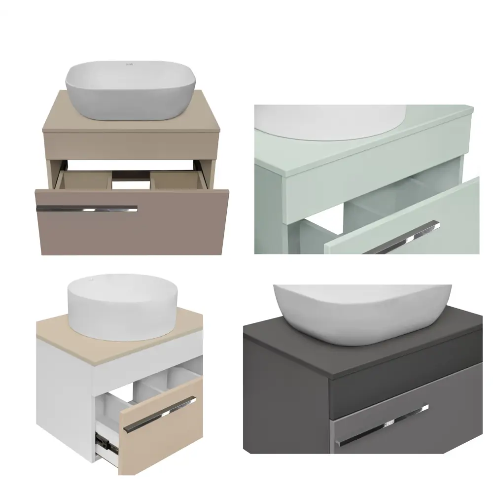 Фото 6 Тумба с раковиной подвесная Runo Вудлайн 65см цвет Темно-серый-серый раковина Palla Фото 6 Тумба с раковиной подвесная Runo Вудлайн 65см цвет Темно-серый-серый раковина Palla