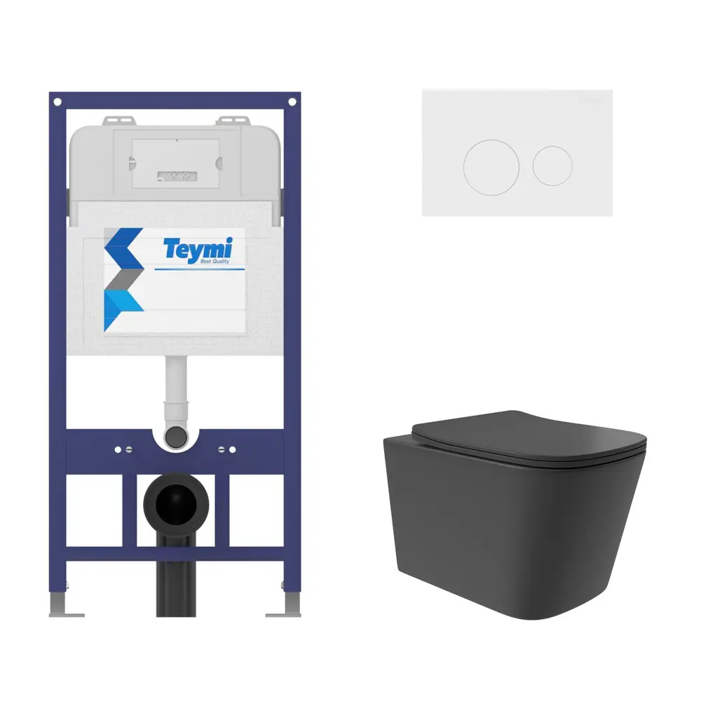 Фото 4 Инсталляция Teymi Aina 52 T70011 с клавишей Lina белый матовый T70019WM и унитаз ADT Long 52.5x34.5 Vortex микролифт черный матовый квадрат Фото 4 Инсталляция Teymi Aina 52 T70011 с клавишей Lina белый матовый T70019WM и унитаз ADT Long 52.5x34.5 Vortex микролифт черный матовый квадрат