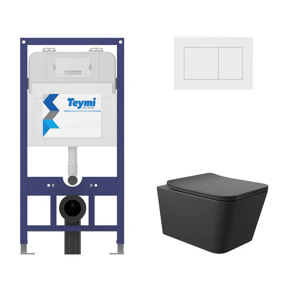 Фото 4 Инсталляция Teymi Aina 52 T70011 с клавишей Aina белый матовый T70020WM и унитаз подвесной ADT 52x37 микролифт черный матовый, квадрат Фото 4 Инсталляция Teymi Aina 52 T70011 с клавишей Aina белый матовый T70020WM и унитаз подвесной ADT 52x37 микролифт черный матовый, квадрат