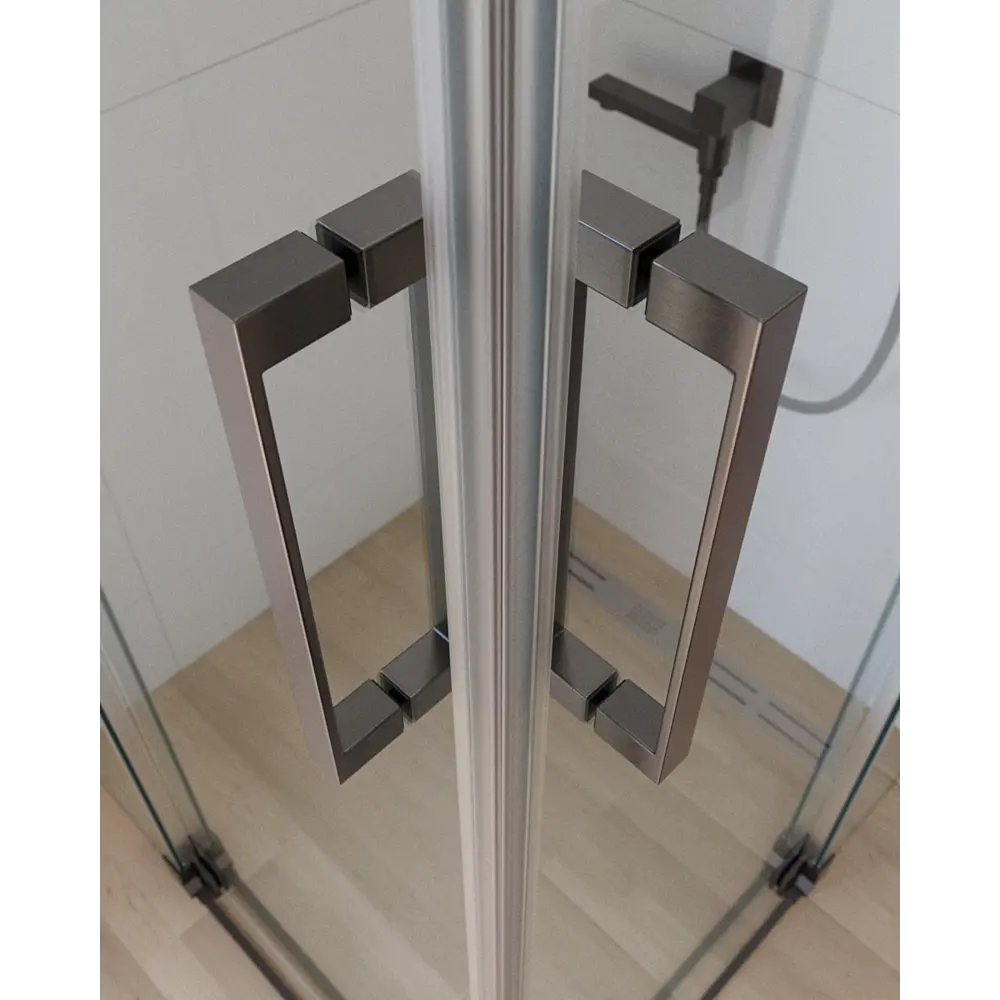 Фото 5 Душевой уголок Cezares Slider прямоугольный 80x100см никелированный профиль эффект стекла тонированный SLIDER-AH-2-80/90-100/110-BR-GM