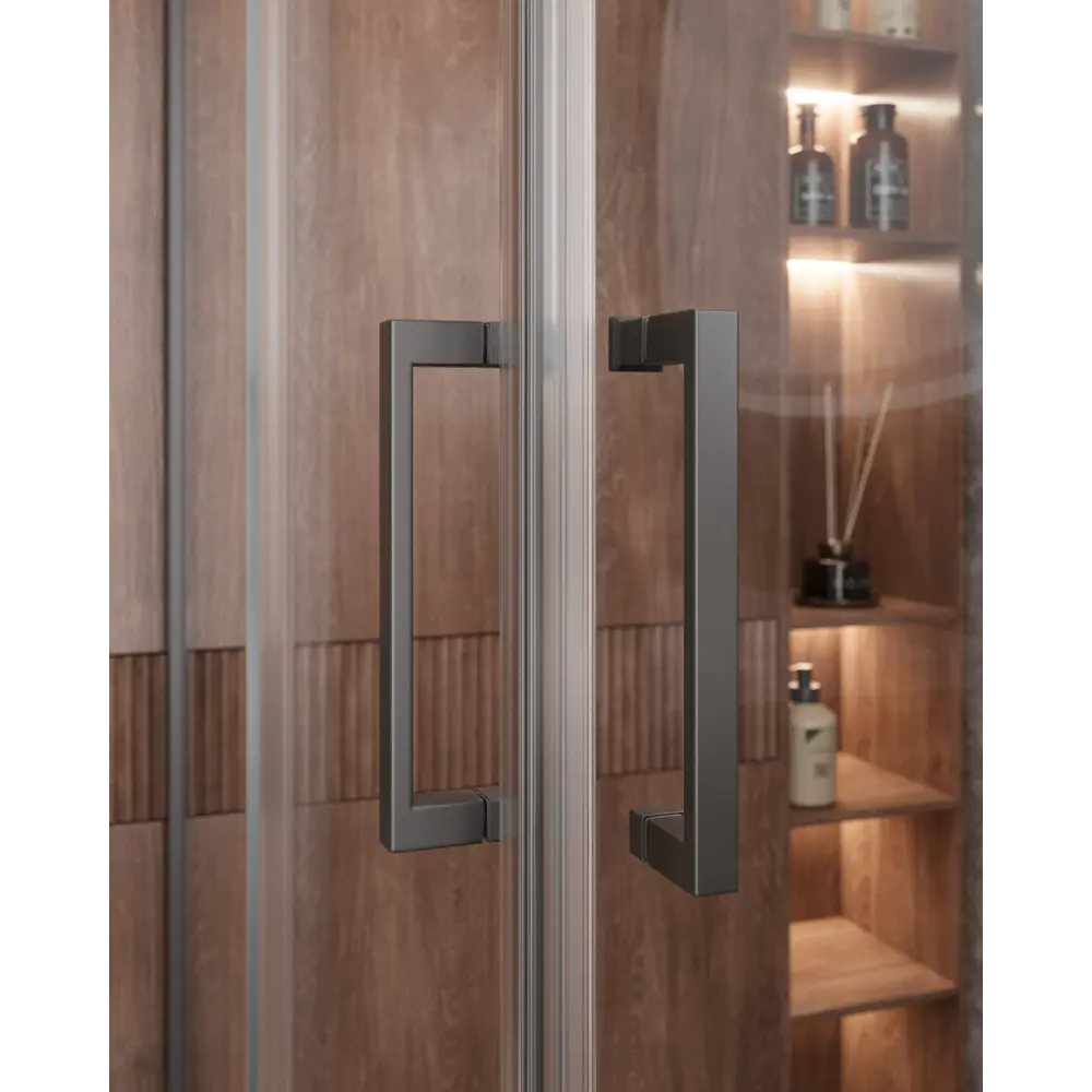 Фото 2 Душевой уголок Cezares Molveno прямоугольник 130x120см никелированный профиль эффект стекла прозрачный