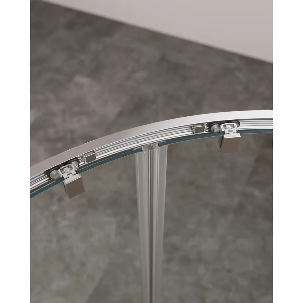 Фото 3 Душевой уголок Cezares Molveno полукруг 100x80см серебристый блеск профиль эффект стекла прозрачный