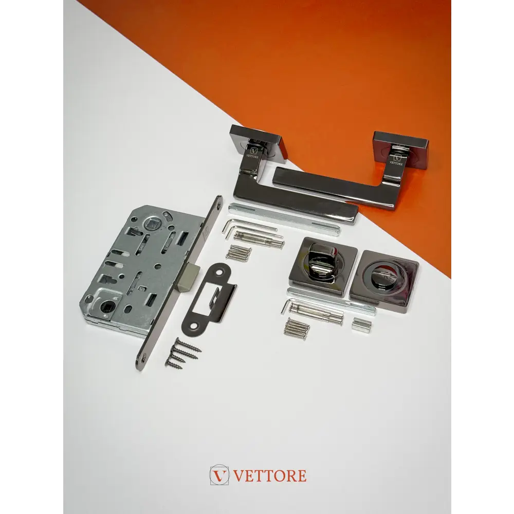 Фото 5 Ручка дверная Vettore R06.031 BN с фиксатором BK 0605 и замком WC 410 B-S Kevlar черный никель Фото 5 Ручка дверная Vettore R06.031 BN с фиксатором BK 0605 и замком WC 410 B-S Kevlar черный никель