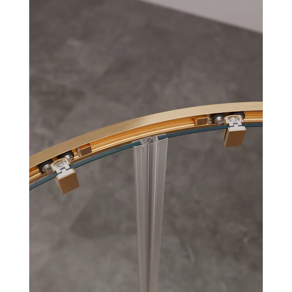 Фото 3 Душевой уголок Cezares Molveno полукруг 110x110см золотистый профиль эффект стекла прозрачный MOLVENO-R-22-90+20-C-BORO-IV