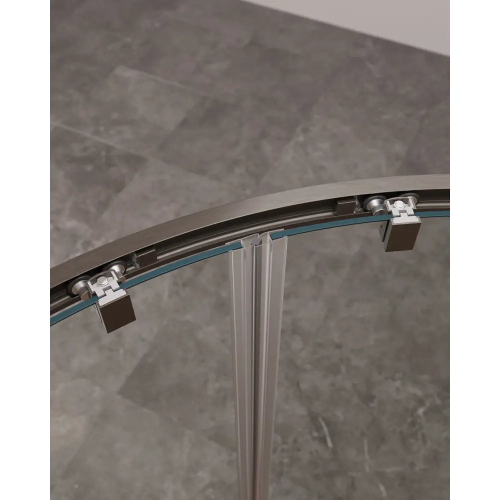 Фото 3 Душевой уголок Cezares Molveno полукруг 110x110см никелированный профиль эффект стекла прозрачный MOLVENO-R-22-90+20-C-GM-IV