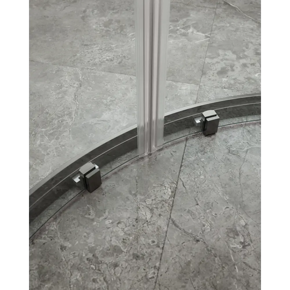 Фото 4 Душевой уголок Cezares Molveno полукруг 110x110см никелированный профиль эффект стекла прозрачный MOLVENO-R-22-90+20-C-GM-IV