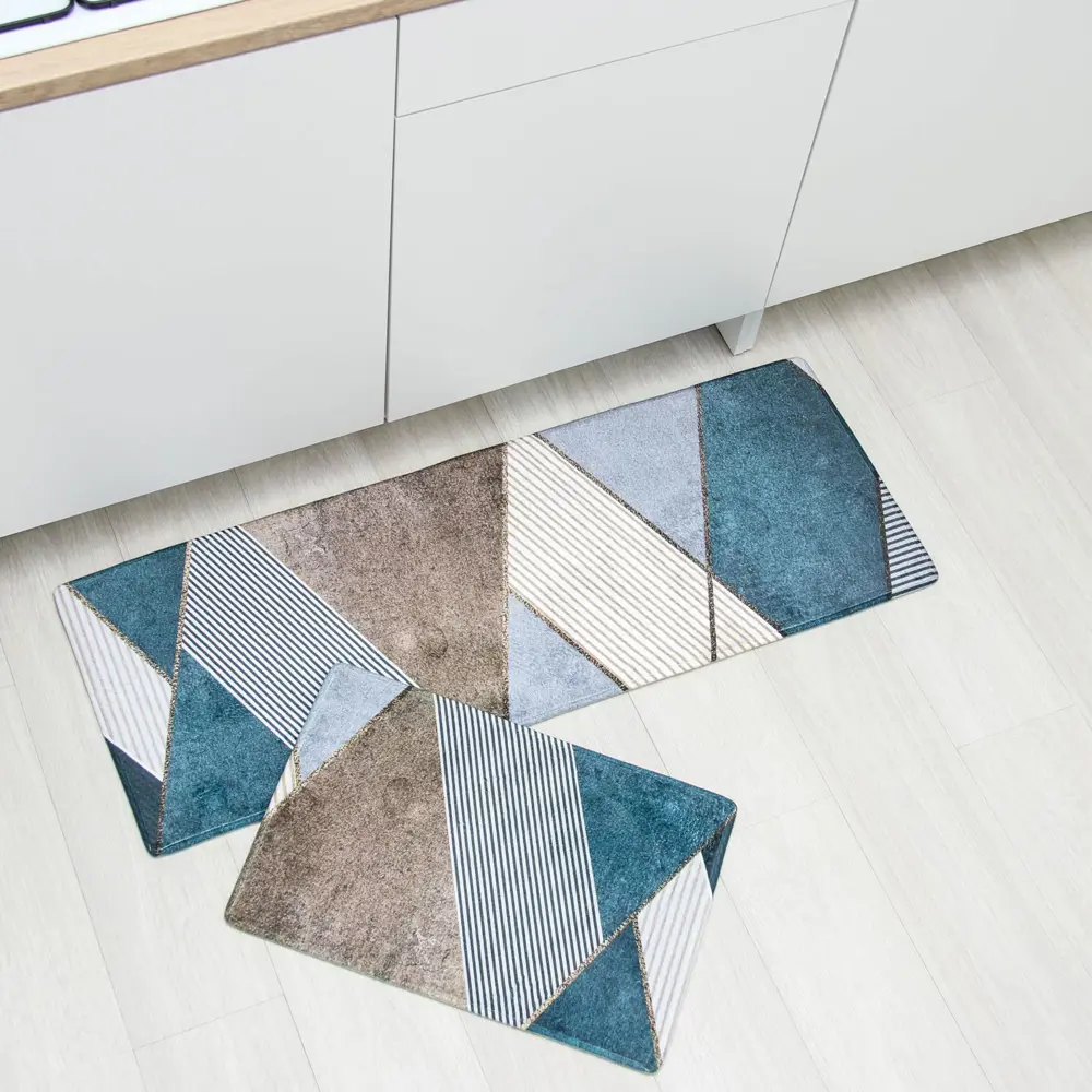 Фото 6 Коврик Доляна Мелаж 45х120 см цвет сине-бежевый Фото 6 Коврик Доляна Мелаж 45х120 см цвет сине-бежевый