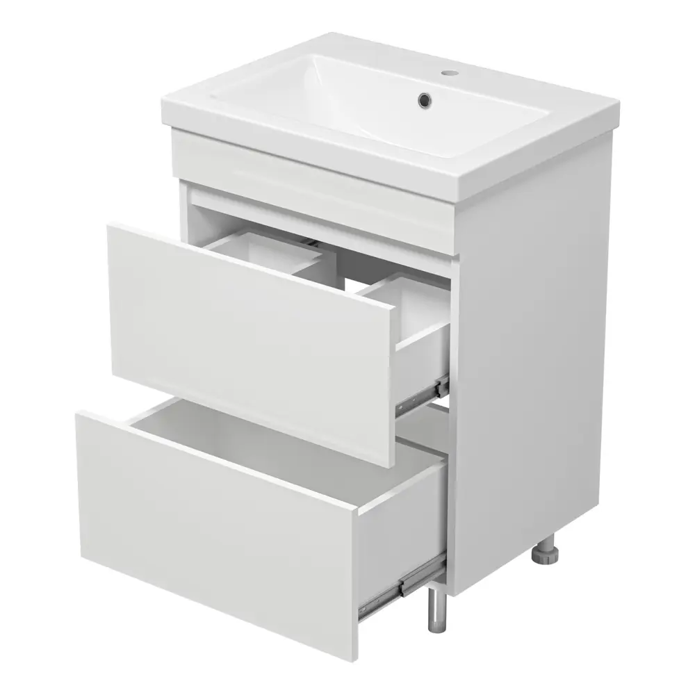 Фото 7 Тумба под раковину напольная Misty УТ000027149 60см цвет белый Фото 7 Тумба под раковину напольная Misty УТ000027149 60см цвет белый