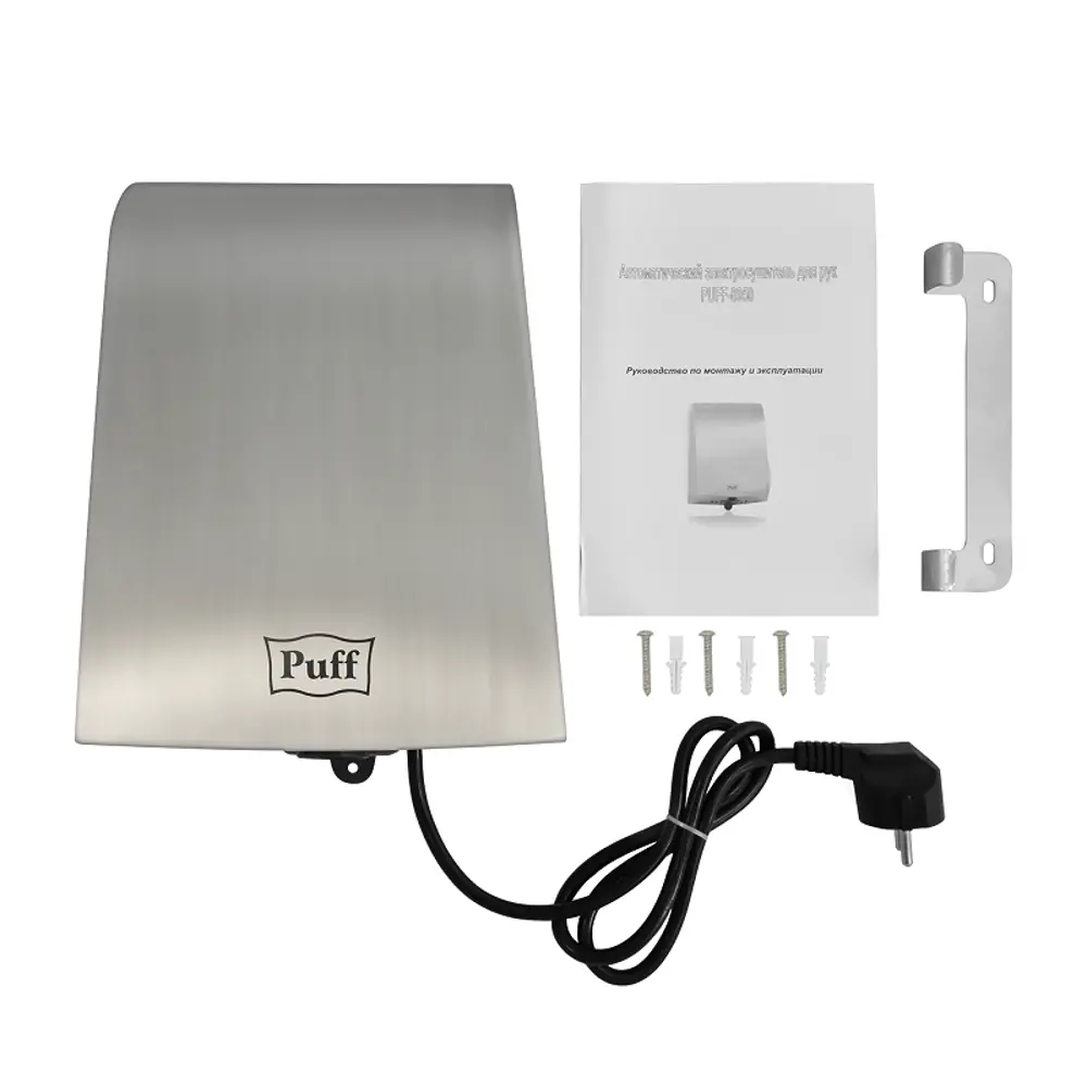 Фото 6 Сушилка для рук Puff-8950, Хром 1 кВт, антивандальная