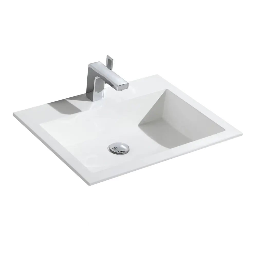 Фото 8 Тумба с раковиной из искусственного камня Vincea Chiara 2D C.Oak White 60см цвет коричневый