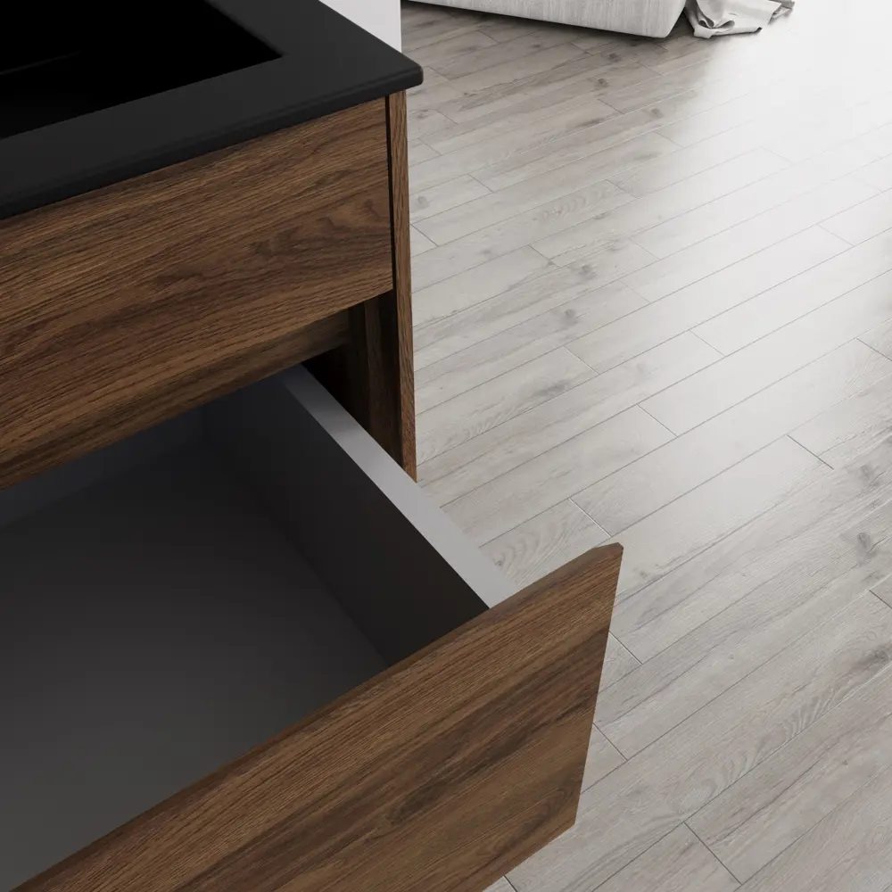 Фото 6 Тумба с раковиной из искусственного камня Vincea Chiara C.Oak Black 60см цвет коричневый Фото 6 Тумба с раковиной из искусственного камня Vincea Chiara C.Oak Black 60см цвет коричневый